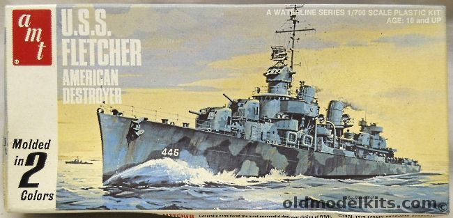 AMT-Matchbox 1/700 USS Fletcher DD445 Destroyer - (ex Matchbox), 4403 plastic model kit